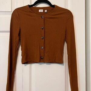 Aritzia - Wilfred - Orange/Tan Button Down - XS